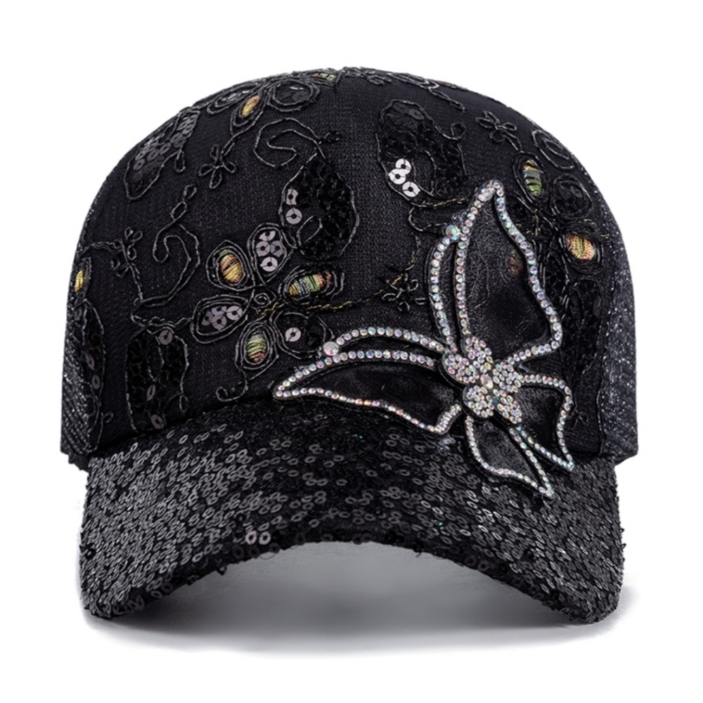 Baseball Cap with Rhinestone Butterfly Decor Casual Fashion - Picture 4 of 11